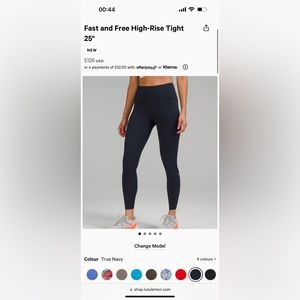 lululemon Fast and Free High-Rise Tight 25"